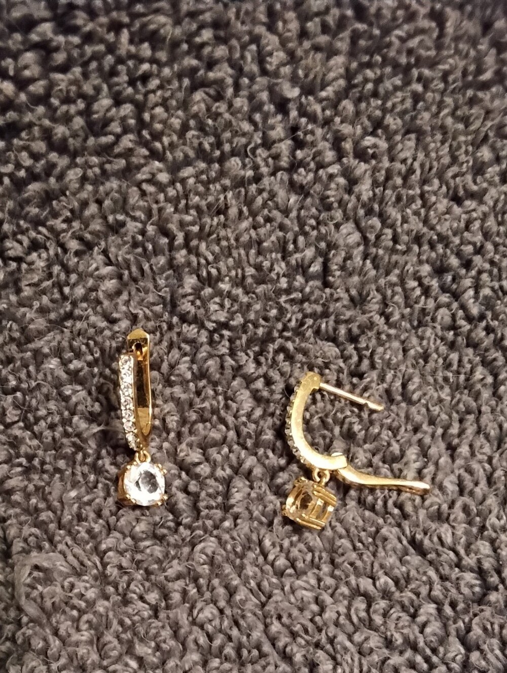 Cate And Chloe Mckenzie Gold-Tone Crystal Drop Hoop Earrings